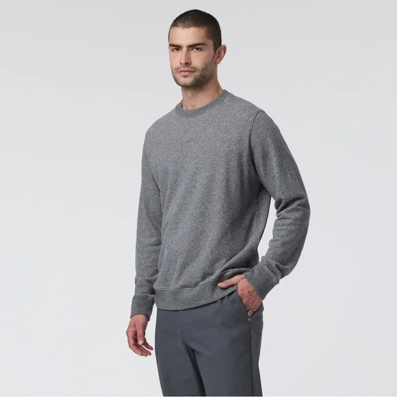 Vuori Cypress Logo Crew Crewneck Sweatshirt Men's Heather Grey Size Large - Picture 3 of 12